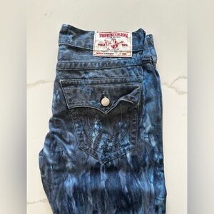 True Religion Indigo Tie-Dye Denim